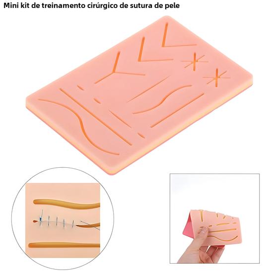 Imagem de Kit de Treinamento de Sutura de Pele de Silicone com Ferramentas de Simulação