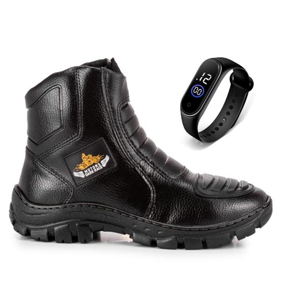 Imagem de Kit De Uma Bota Coturno Amanda Block Com Um Relogio Digital Estilo e Conforto