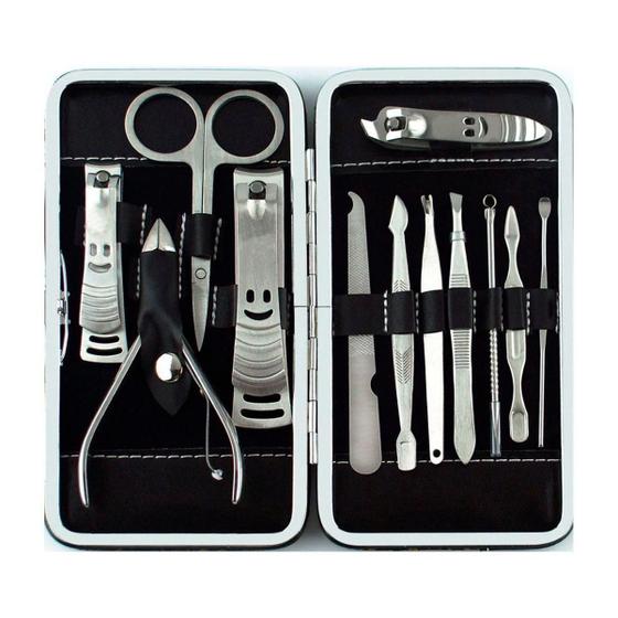 Imagem de Kit De Unhas 12Em1 Completo Tesoura E Cortador Profissional