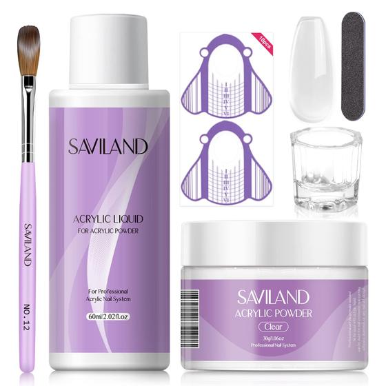 Imagem de Kit de Unhas Acrílicas SAVILAND - 30g de Pó e 60ml de Líquido