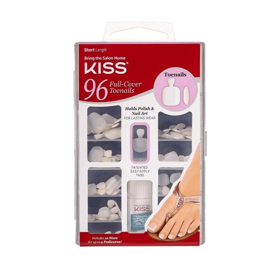 Imagem de Kit de Unhas dos Pés KISS 96 - Capa Completa de Longa Duração com Cola 3g
