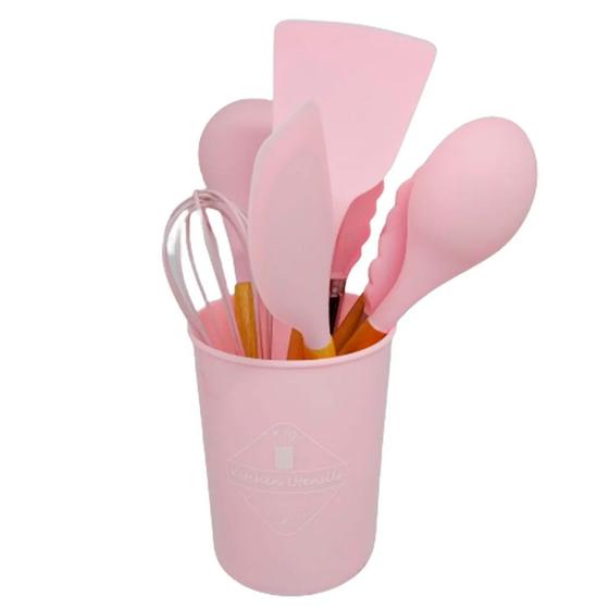 Imagem de Kit de Utensílios de Cozinha Cucina Femminile Rosa 8 peças