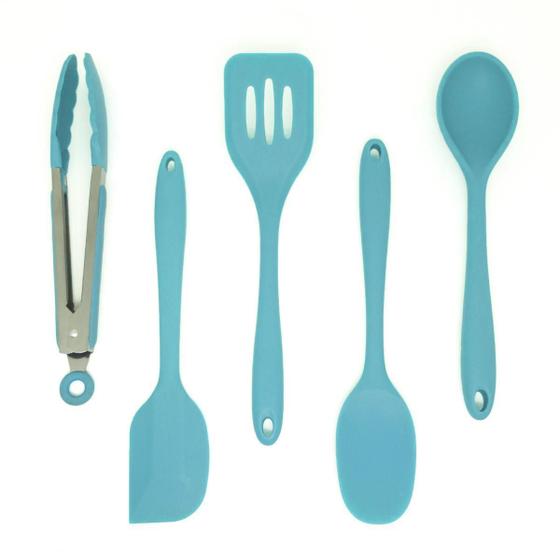 Imagem de Kit De Utensílios De Silicone Com 5 Peças Verde - Oikos