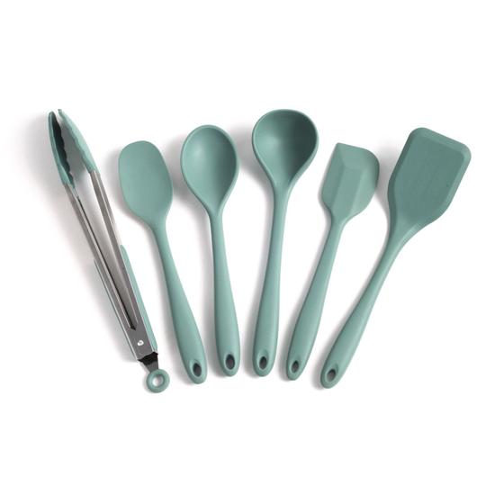 Imagem de Kit de Utensílios de Silicone com 6 Peças Verde Esc - Oikos