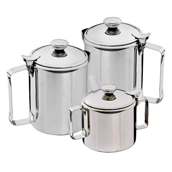 Imagem de Kit de Utensílios para Café com 2 bules e Açucareiro Inox