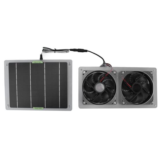 Imagem de Kit de Ventiladores de Painel Solar Haofy 100W 12V - Dupla Exaustão