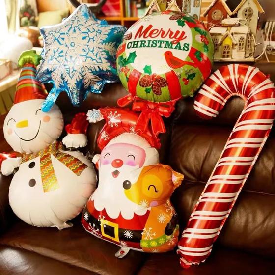 Imagem de Kit Decoração de Natal Balões Enfeites Natalinos Feliz Natal
