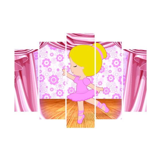 Imagem de Kit Decoração Festa Bailarina Loira Dançando Vestido Rosa