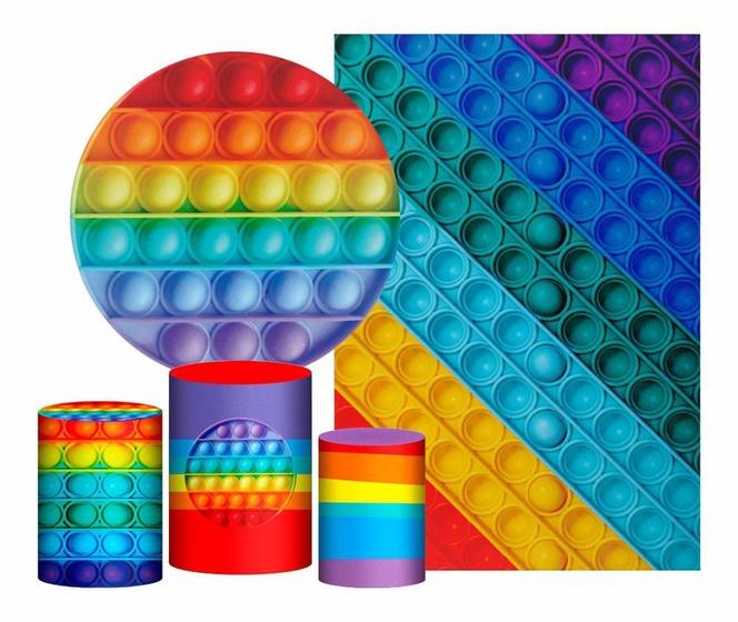 Imagem de Kit Decoração Festas - Painel Redondo + Retangular + Capas