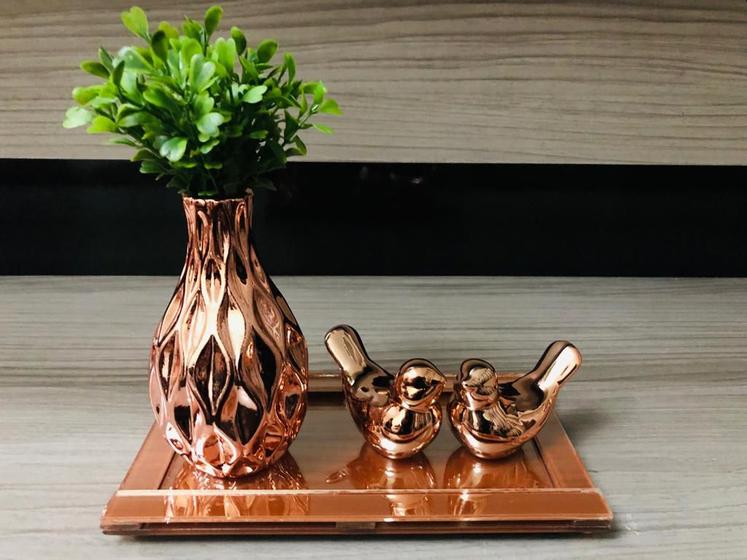 Kit Decoração Sala Vaso Cerâmica Bandeja Vidro Enfeite Mesa é ruim? Kit Decoração Sala Vaso Cerâmica Bandeja Vidro Enfeite Mesa é boa?