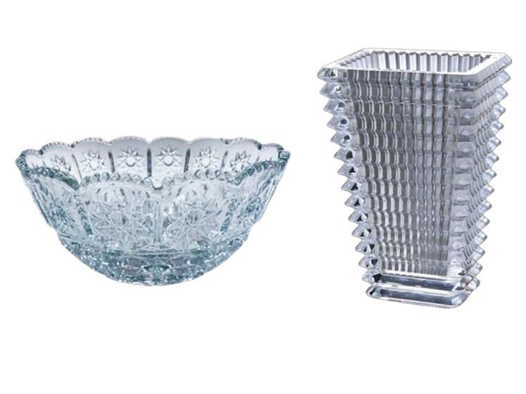 Imagem de Kit decoração vaso e centro de mesa vidro cristal