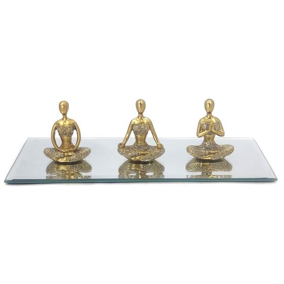 Imagem de Kit decoração Yoga com base em espelho meditação ioga conjunto decorativo