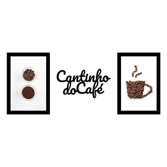 Imagem de Kit Decorativo - 2 Quadros E 1 Letreiro Cantinho Do Café