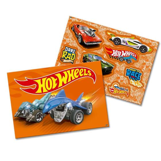 Imagem de Kit Decorativo Hot Wheels 64cmx45cm + 08 Peças destacáveis - Festcolor