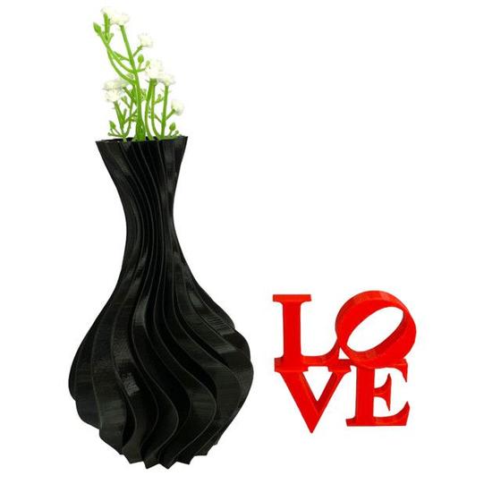 Imagem de Kit Decorativo Love Enfeite Letreiro Vasinho Flor Artificial