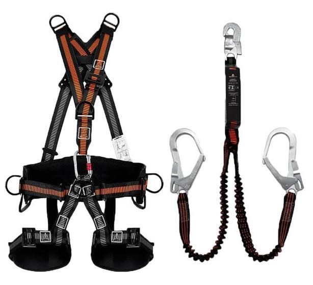 Imagem de Kit Delta Plus Cinturão Guepard 6 WPSHAR36GT Tamanho M/G Com Talabarte Duplo em Y Com Absorvedor de Energia