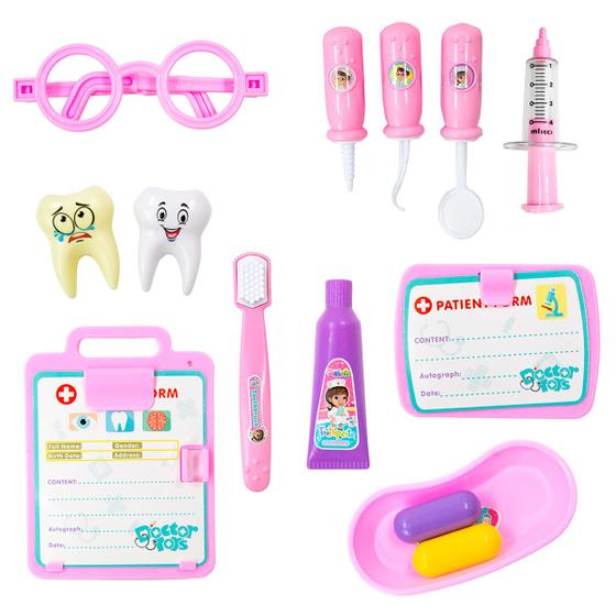 Imagem de Kit Dentista Mini Doutor Medica Infantil Educativo 14 Peças