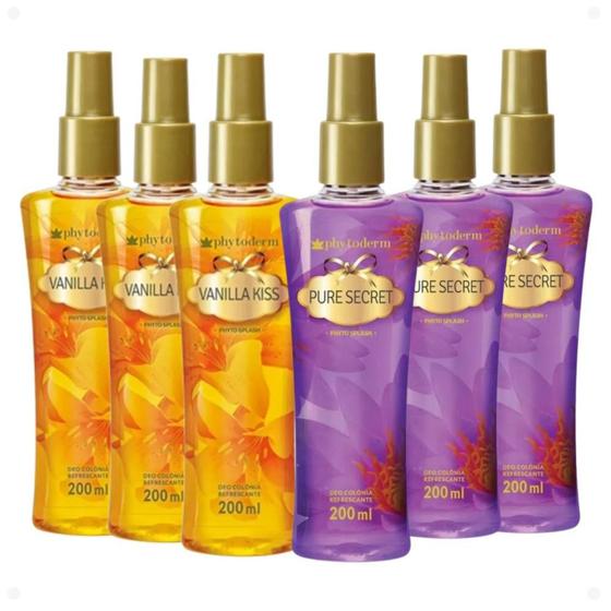Imagem de Kit Deo Colônia Phytoderm Vanilla Kiss + Pure Secret Com 6 200ml