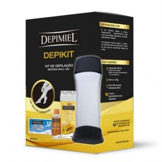Imagem de Kit Depilatório Depimiel Cera Roll On + Aparelho