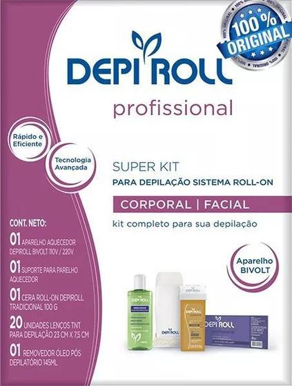 Kit Depiroll Aquecedor Completo de Cera Roll-on Bivolt Menor preço em Kit Depiroll Aquecedor Completo de Cera Roll-on Bivolt