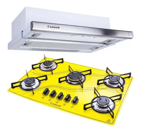Kit Depurador Embutir 60cm e Cooktop 5 Bocas Lines Safanelli ...