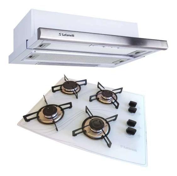 Kit Depurador Embutir 60cm e Fogão Cooktop 4 Bocas Safanelli ...