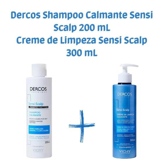 Imagem de Kit Dercos Sensi Scalp Creme de Limpeza 300mL + Dercos Sensi Scalp Shampoo Calmente 200 mL 
