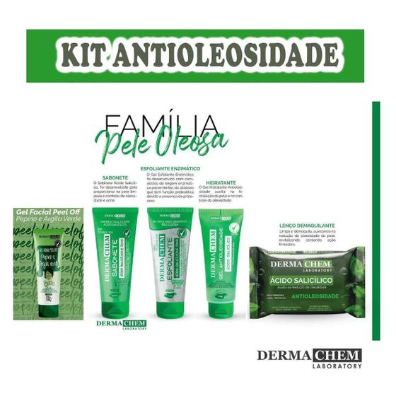 Imagem de Kit Dermachem Antioleosidade Sabonete Gel Esfoliante Lenço