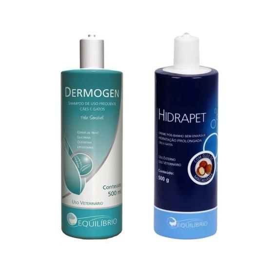 Imagem de kit Dermogen Shampoo 500ml + Hidrapet Creme 500g