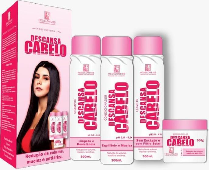 Imagem de Kit Descansa Cabelo Hegelonliss  Cabelo Sem Anti Frizz