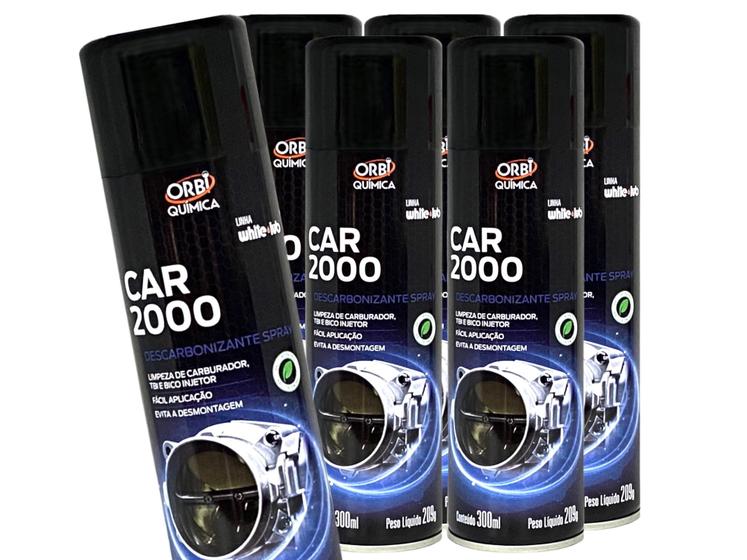 Imagem de Kit Descarbonizante Limpa Bicos Spray Carburador Orbi Car 2000 300ML 6 Unidades