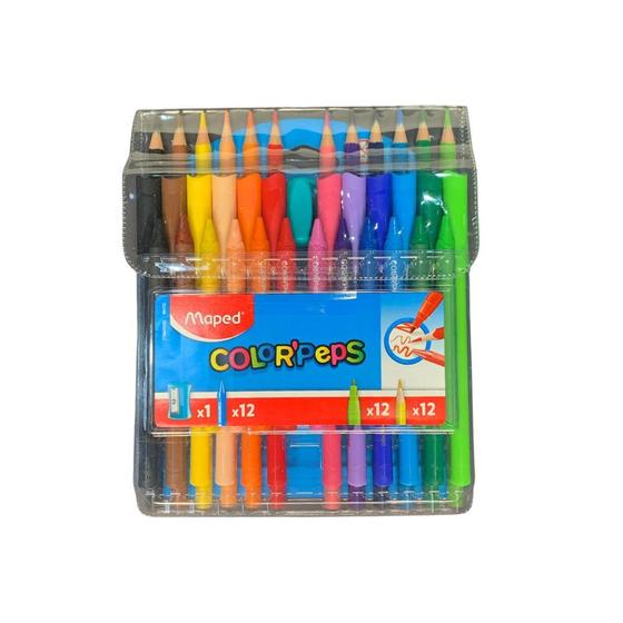 Imagem de Kit Desenho Maped Color Peps Giz De Cera/Lápis De Cor/Canetinha 36Un