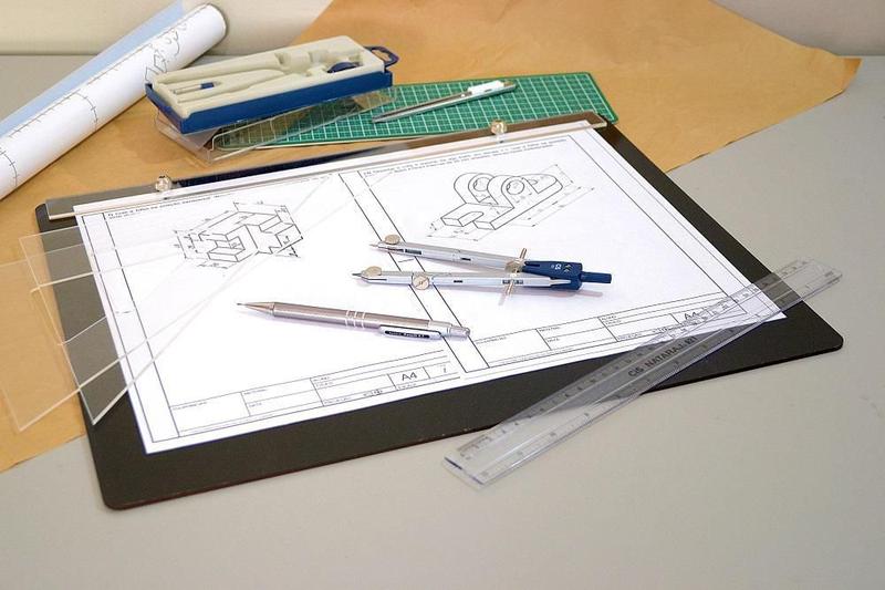 Imagem de Kit Desenho Técnico Prancheta A3 Preta Esquadro 32Cm Cis303