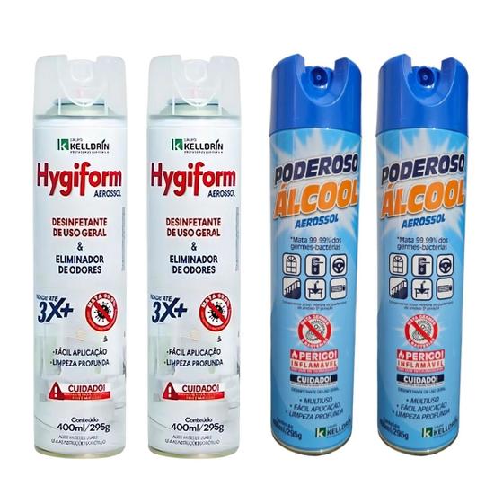 Kit Desinfetante Hygiform Uso Geral + Poderoso Álcool 400ml