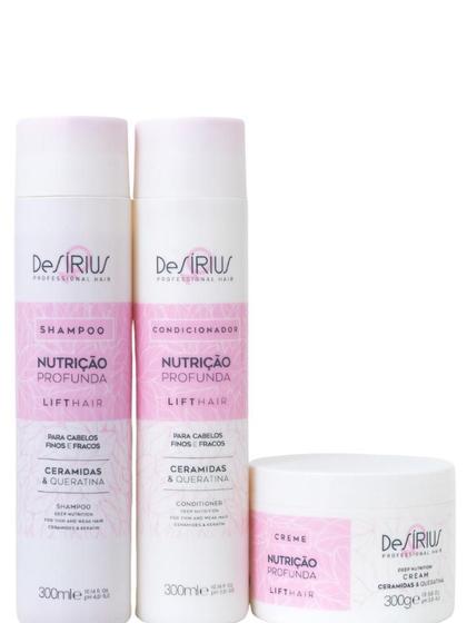 Imagem de Kit DeSírius Sham, Cond e Creme 300g Nutrição Produnda