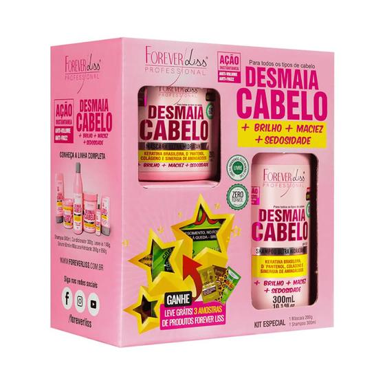 Imagem de Kit Desmaia Cabelo Forever Liss Com Shampoo 300ml + Máscara 200g