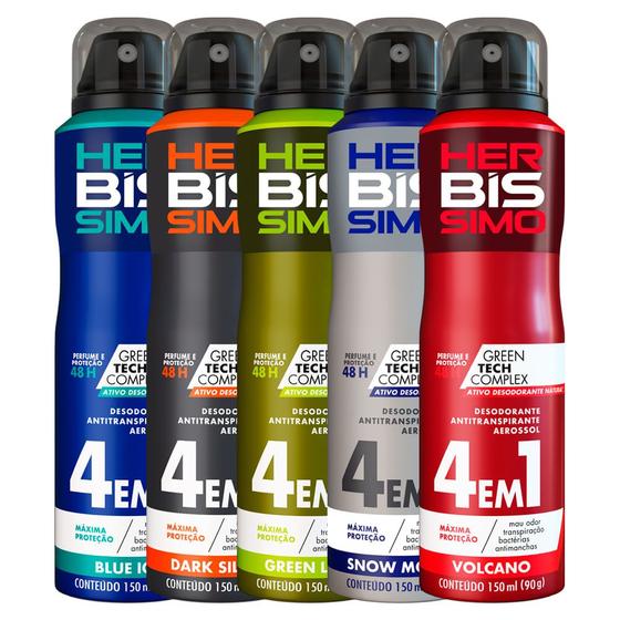 Kit Desodorante Aerosol Antitranspirante Herbíssimo 150Ml com 5 Unidades Menor preço em Kit Desodorante Aerosol Antitranspirante Herbíssimo 150Ml com 5 Unidades