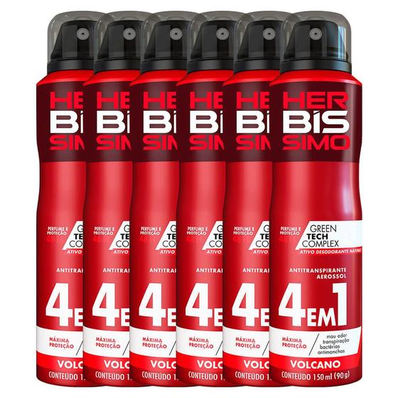 Kit Desodorante Aerosol Antitranspirante Herbissimo Volcano 150Ml com 6 Unidades Menor preço em Kit Desodorante Aerosol Antitranspirante Herbissimo Volcano 150Ml com 6 Unidades