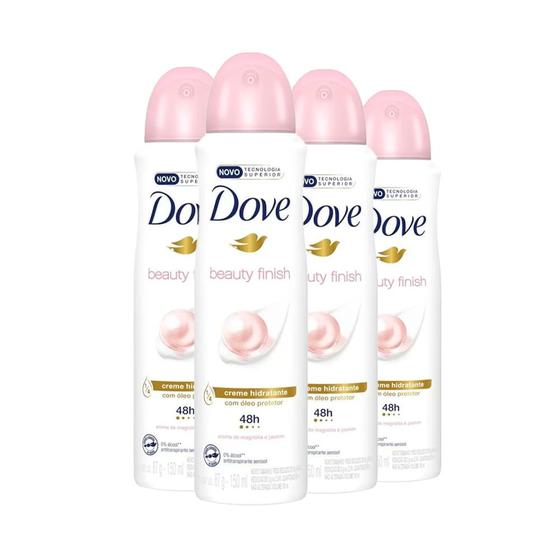 Imagem de Kit Desodorante Aerosol Dove Beauty Finish - Edição Limitada 150ml - 4 unidades