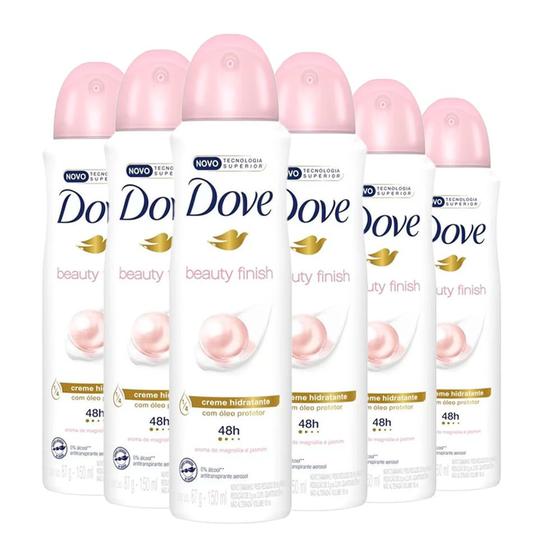 Imagem de Kit Desodorante Aerosol Dove Beauty Finish - Edição Limitada 150ml - 6 unidades