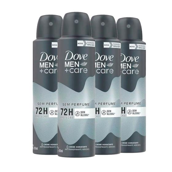 Kit Desodorante Aerosol Dove Men Sem Perfume 150ml - 4 unidades Menor preço em Kit Desodorante Aerosol Dove Men Sem Perfume 150ml - 4 unidades