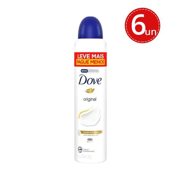 Kit Desodorante Aerosol Dove Original 250ml - 6 Unidades Menor preço em Kit Desodorante Aerosol Dove Original 250ml - 6 Unidades