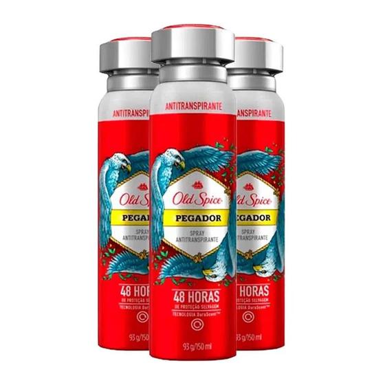 Kit Desodorante Aerosol Old Spice Pegador 150ml - 3 Unidades Menor preço em Kit Desodorante Aerosol Old Spice Pegador 150ml - 3 Unidades
