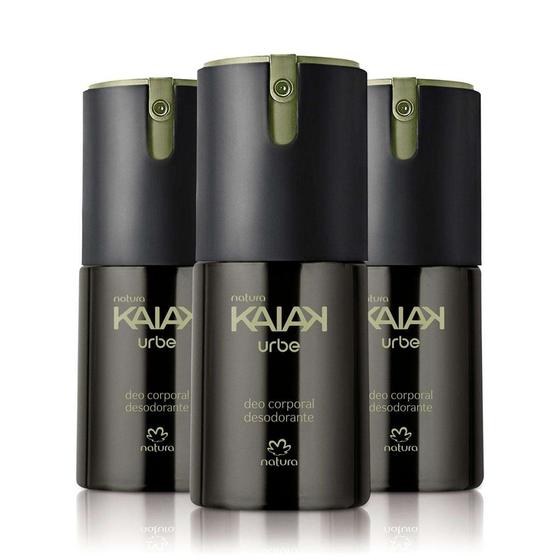 Kit Desodorante Corporal Kaiak Urbe Masculino (3 itens) Menor preço em Kit Desodorante Corporal Kaiak Urbe Masculino (3 itens)