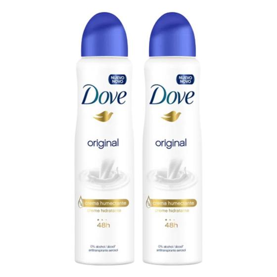 Imagem de Kit Desodorante Dove Antitranspirante Femininio 48h Original Aerosol 150ml 2 Unidades