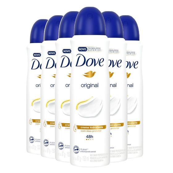 Imagem de Kit Desodorante Dove Original Aerosol 150ml/89g - 6 Unidades
