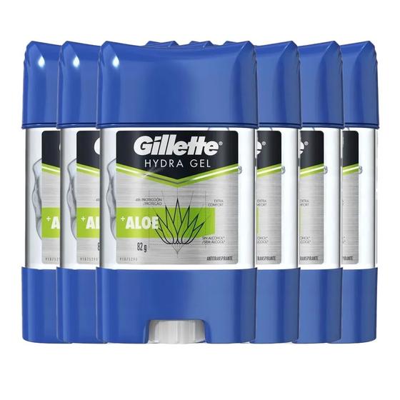 Imagem de Kit Desodorante Gel Antitranspirante Gillette Hydra Gel Aloe 82g - 6 Unidades