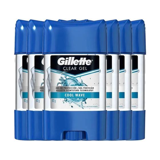 Imagem de Kit Desodorante Gillette Clear Gel Cool Wave 82g - 6 Unidades