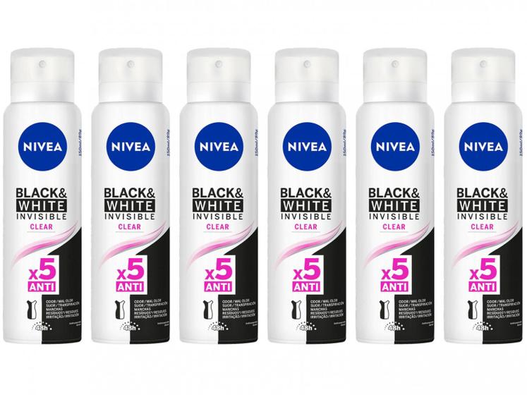 Kit Desodorante Nivea 6 Unidades Invisible Menor preço em Kit Desodorante Nivea 6 Unidades Invisible