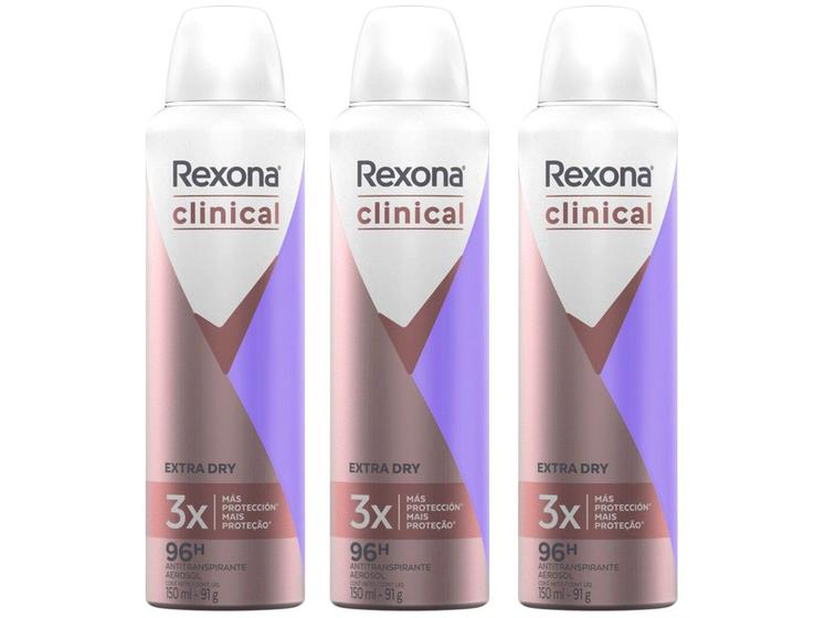 Imagem de Kit Desodorante Rexona Clinical Extra Dry Aerossol